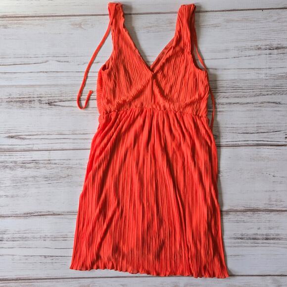 Charlotte Russe Orange Pleated Mini Dress Sz XL - Picture 1 of 4